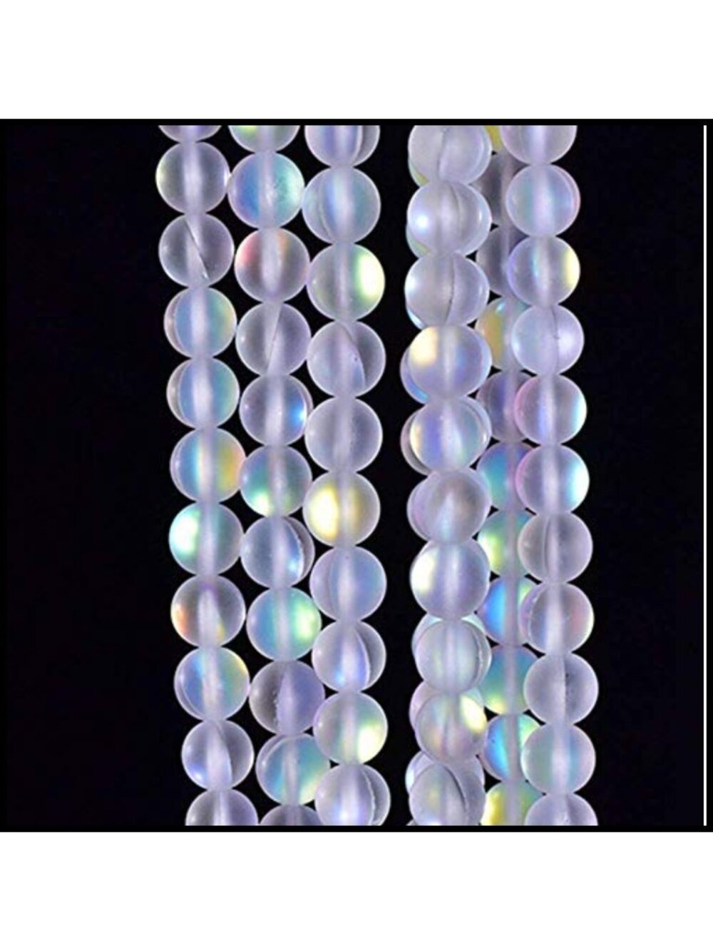 8mm Natural White Mystic Aura Quartz Frosted Round Beads 48pc Strand